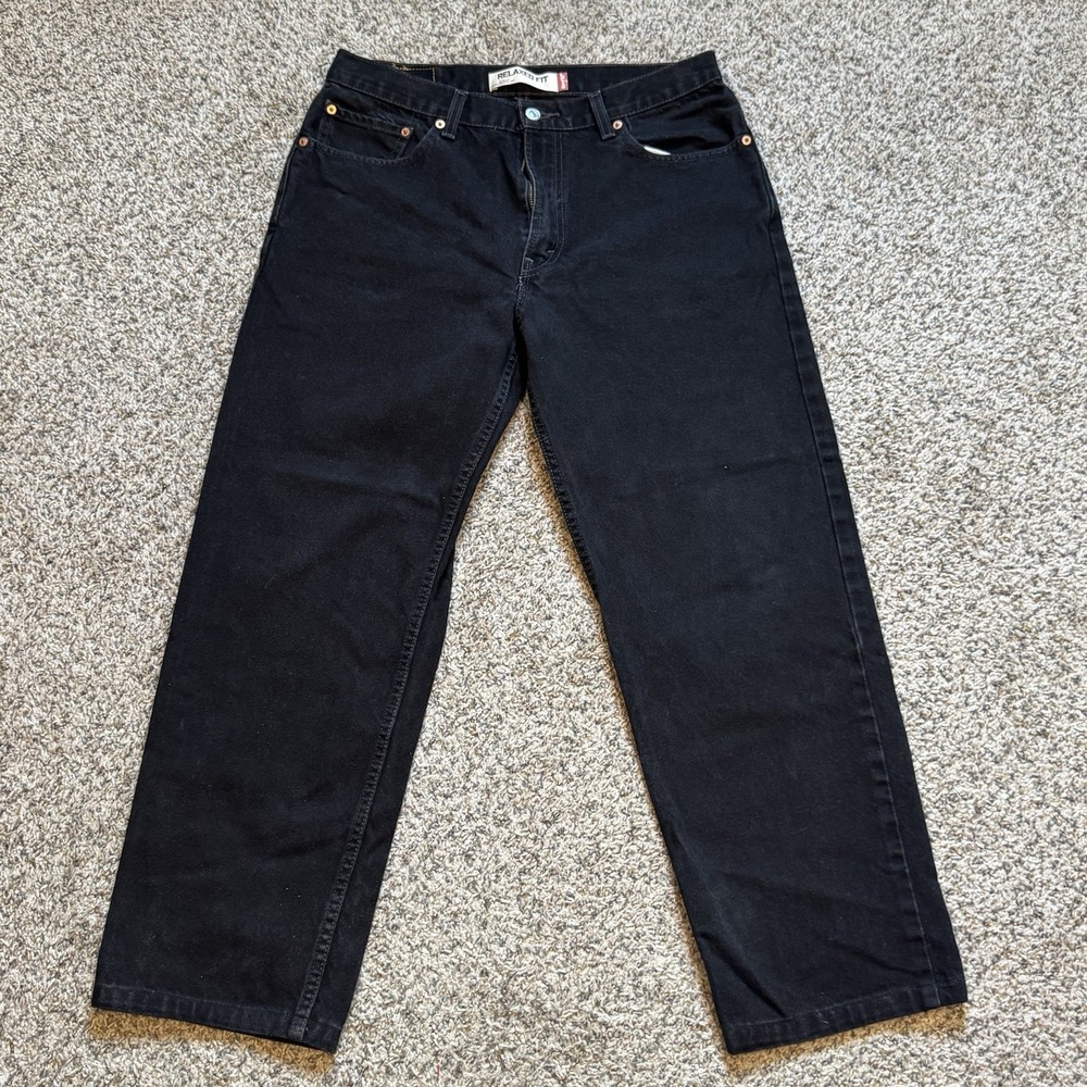 Levi's 550 Relaxed Fit Jeans Men's 34x32 Black Denim 100% Cotton Y2K Fit 32x28